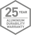 25-year aluminium durability warranty